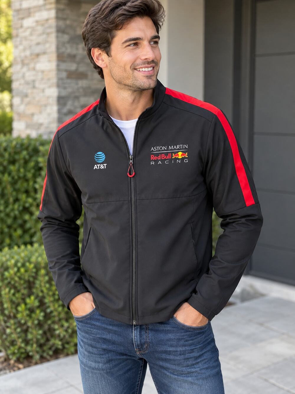 Aston Martin Red Bull Racing F1 Team Jacket Men’s Small Black AT&T Full Zip
